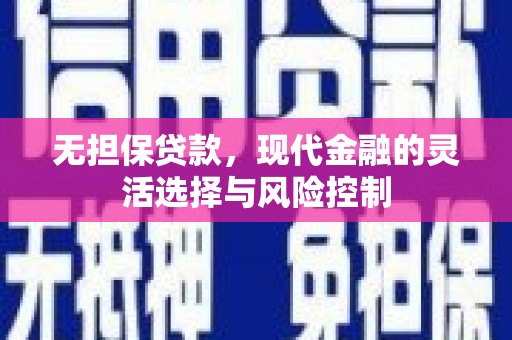 掇刀无担保贷款，现代金融的灵活选择与风险控制