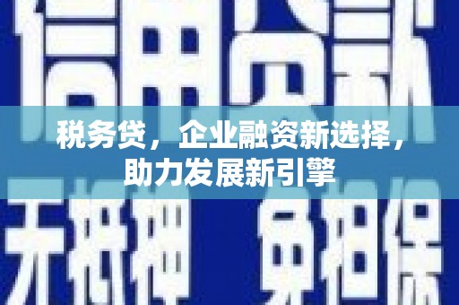 掇刀税务贷，企业融资新选择，助力发展新引擎