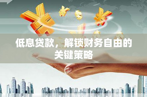 掇刀低息贷款，解锁财务自由的关键策略