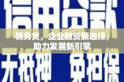 掇刀税务贷，企业融资新选择，助力发展新引擎