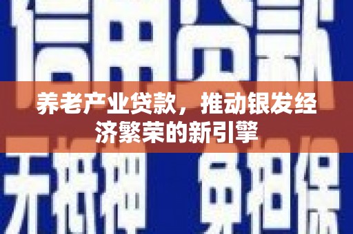 掇刀养老产业贷款，推动银发经济繁荣的新引擎