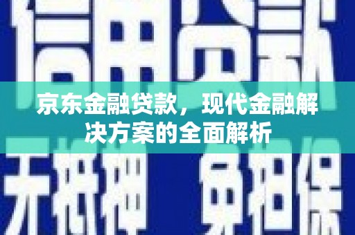 掇刀京东金融贷款，现代金融解决方案的全面解析