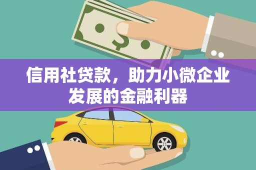 掇刀信用社贷款，助力小微企业发展的金融利器